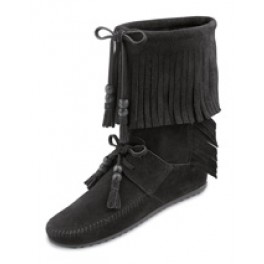 Moccasin Fransen-Stiefel "Woodstock" Gr. 35 1/2 oder 42 in div. Farben