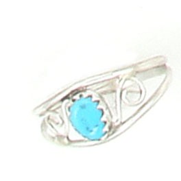 Ring der Navajo mit Spiralen und einem Türkis
