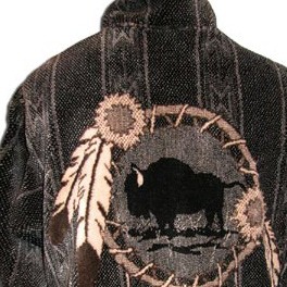 Fleece Jacke "Bison in Mandala"