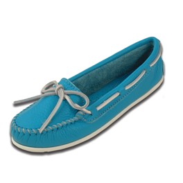Glattleder Boat Mokassin in  Aqua-Blau
