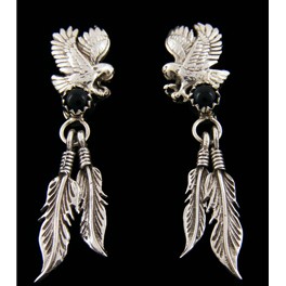 Ohrstecker Adler mit Onyx