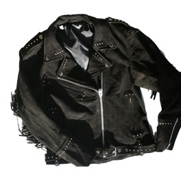 Bikerjacke Leder mit Fransen für Damen