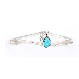Armreif "Leaf" mit Türkis, Navajo