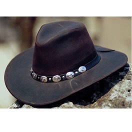 "Django" Lederhut im Outlaw-Stil