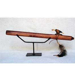 Flöte "Eagle-Feather" -indianische Handarbeit, Navajo - IN RÖTLICHER FARBE
