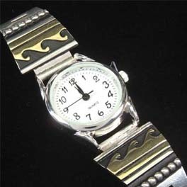 Damen Uhr Gold Silber von Tommy Singer, Navajo