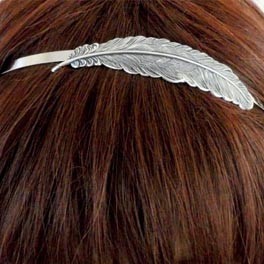 Haarschmuck /Haarreif "Feder" aus Metall