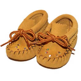 Wildleder Baby Mokassins der Irokesen