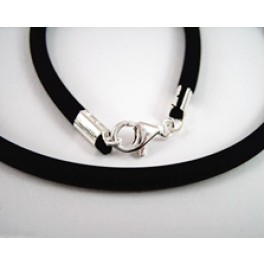 Kautschuk-Kette 4 mm mit Silberverschluss