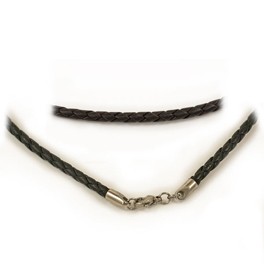 Geflochtene Kette aus Leder, 4 mm