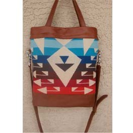 Einzigartige Ethno Tasche aus Pendleton Stoff, Leder 