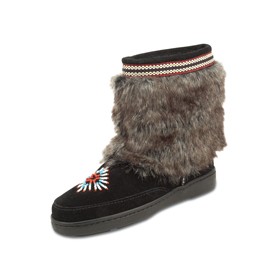 Winter-Stiefelette "Mukluk" warm gefüttert, schwarz