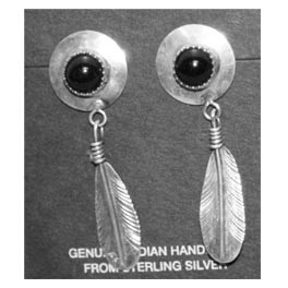 Navajo Ohrringe Onyx