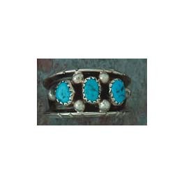 Ring der Navajo mit 3 Türkisen