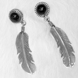 Mega grosse Navajo Ohrringe Onyx