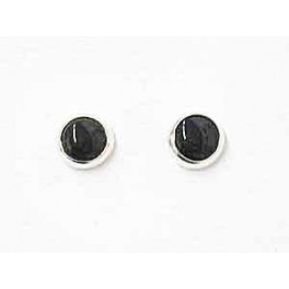 Kleine Stecker  in Silber-schwarz (Onyx)