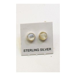 Kleine Stecker  in Silber-6 mm-perlmut