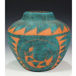 Töpferei Vase "Lizard" aus dem Acoma Pueblo