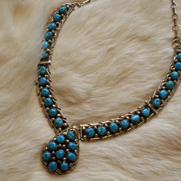 Navajo Silberschmuck: Türkiscollier