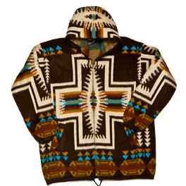 Jacke im Alpaca-Stil "Southwest Brown" XL
