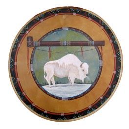 Bemalte Trommel der Appalachen "White Buffalo"