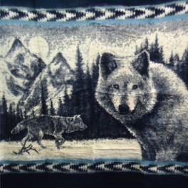 Kuschelige, dicke Plüsch Decke "Wolf Gaze"