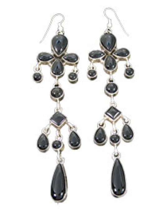 Navajo Onyx Ohrringe von E. Lincoln