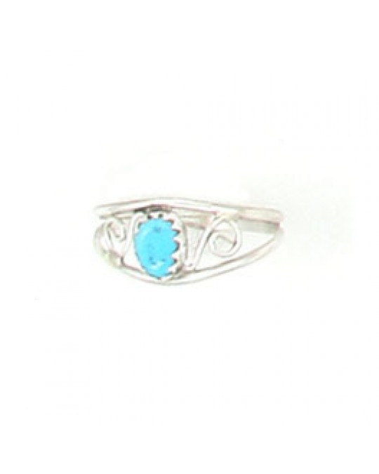 Ring der Navajo mit Spiralen und einem Türkis