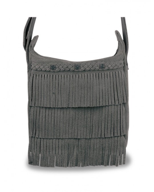 Handtasche mit Fransen "Crossbody" in dunkelgrau