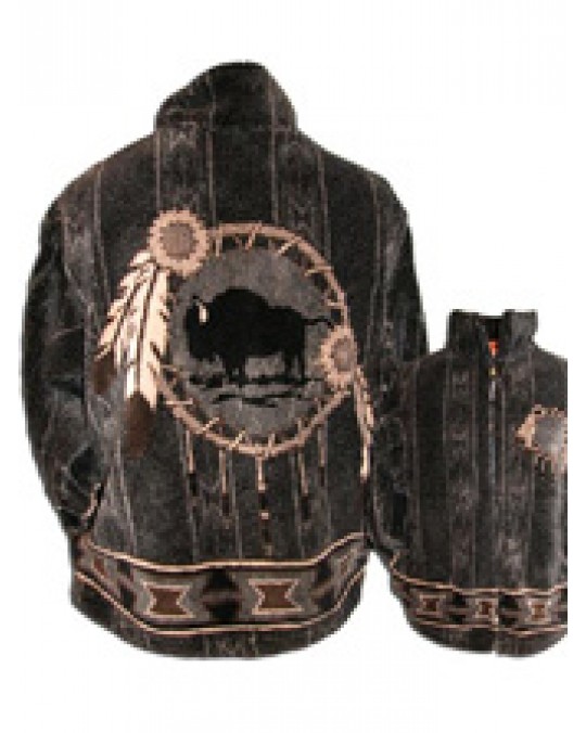 Fleece Jacke "Bison in Mandala"