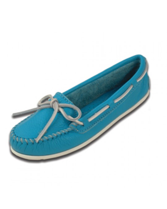 Glattleder Boat Mokassin in  Aqua-Blau