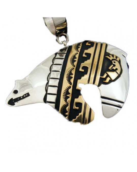 Anhänger Bär Gold Silber von Tommy Singer, Navajo