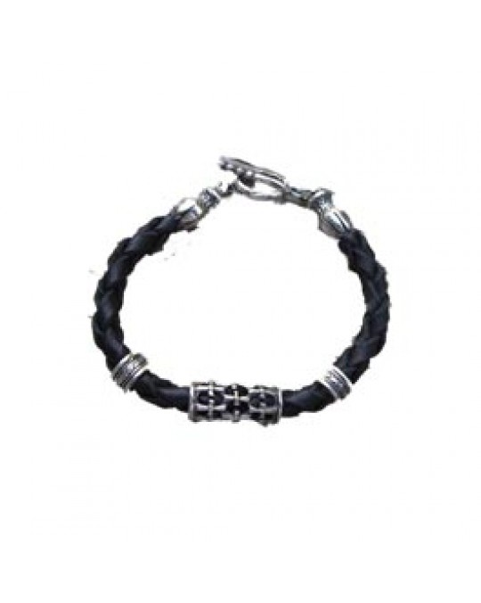"Leder und Silber" Armband