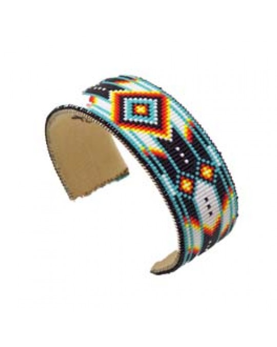 Cherokee verstellbarer Perlenarmreif mit Federnmotiv