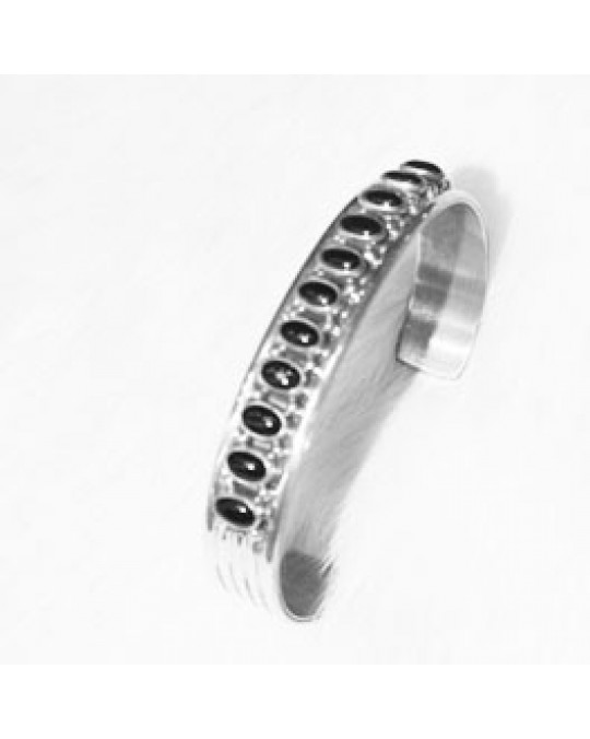 Armreif mit vielen Onyx Steinen - Navajo
