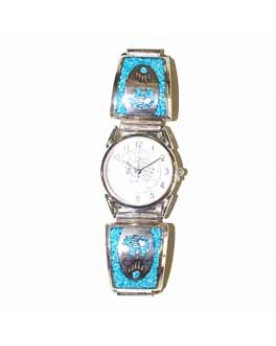 Grosse Chip Inlay Uhr "Bär"