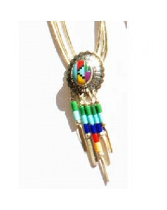 Liquidsilverkette "Concho +Dangles" -multicolor
