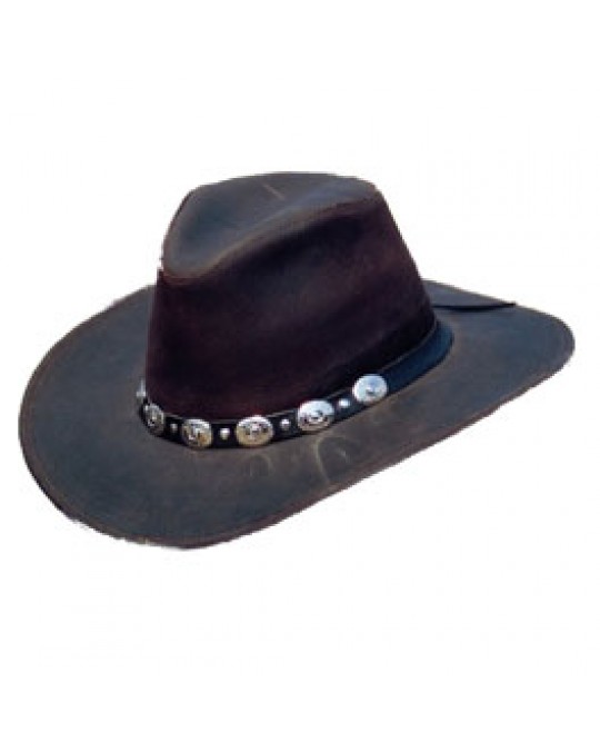 "Django" Lederhut im Outlaw-Stil