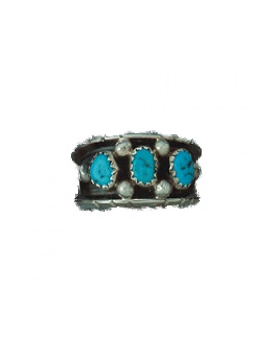 Ring der Navajo mit 3 Türkisen