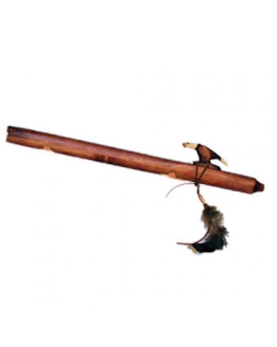Flöte "Eagle-Feather" -indianische Handarbeit, Navajo - IN RÖTLICHER FARBE