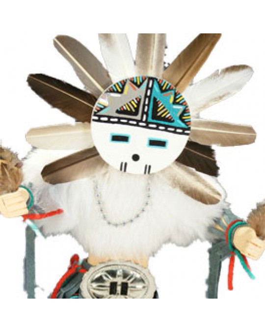 Kachina "Sunface" mit echten Federn
