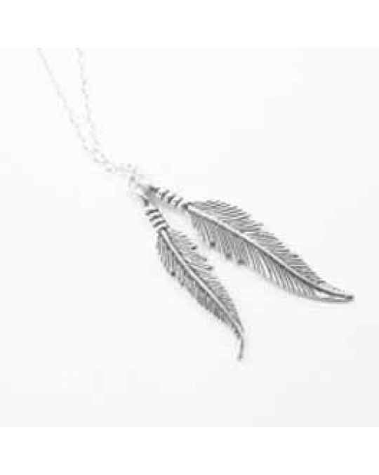 Kette "Twofeather" mit 2 Silberfedern