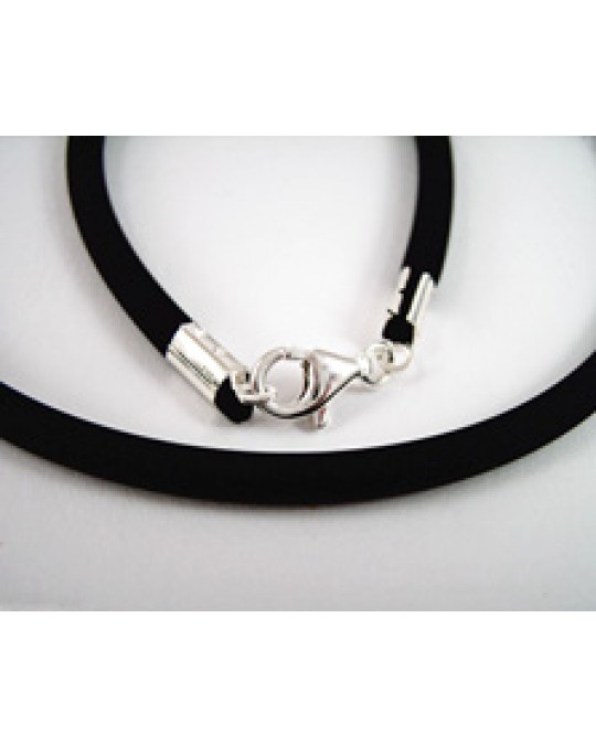 Kautschuk-Kette 4 mm mit Silberverschluss