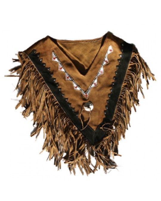 Wildledercollar mit Perlenarbeit