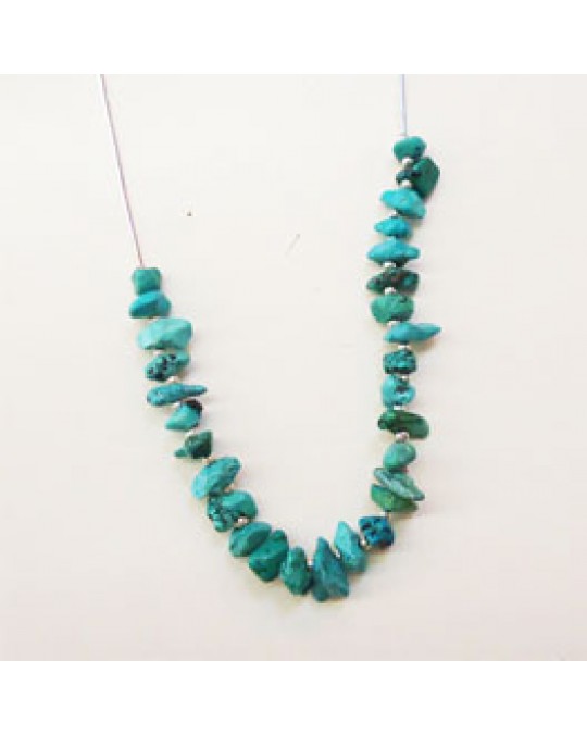 Liquid Silver Kette mit Türkisnuggets