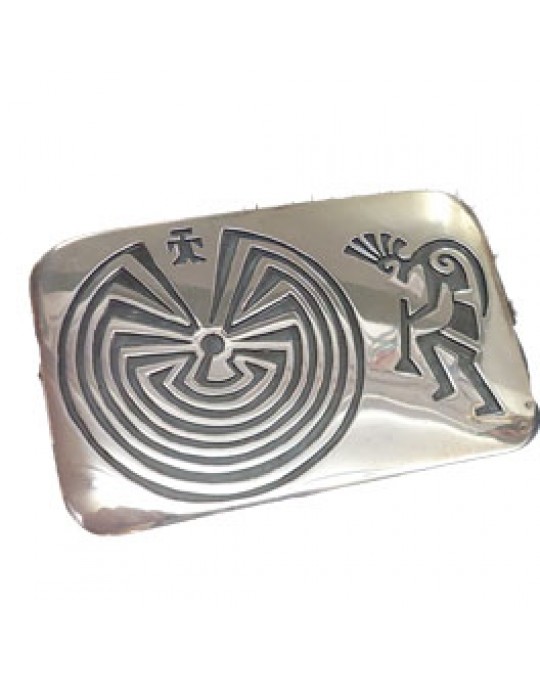 Gürtelschnalle Man in the Maze Labyrinth und Kokopelli