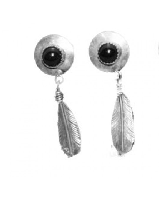 Navajo Ohrringe Onyx