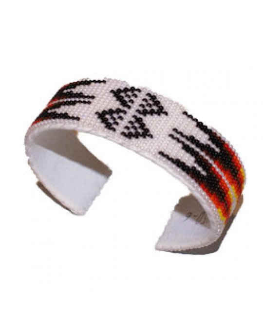 Navajo Perlenarmreif leuchtend weiss