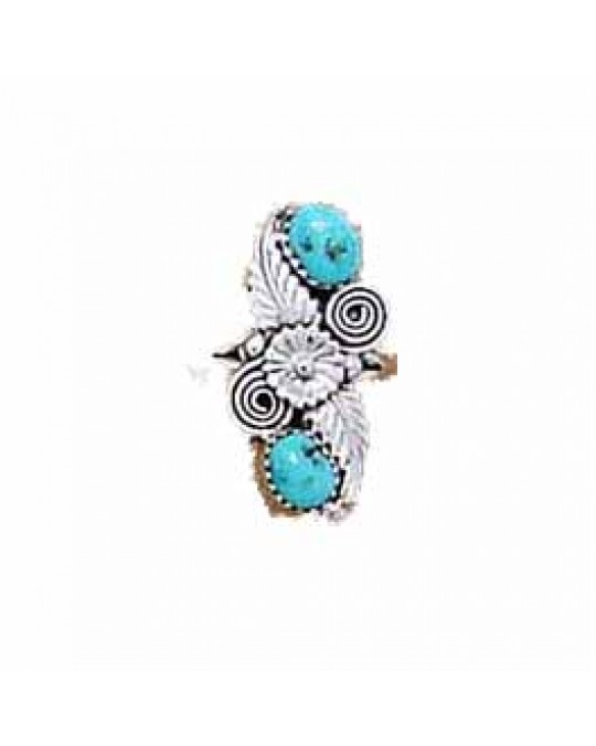 Ring der Navajo mit 2 Türkisen