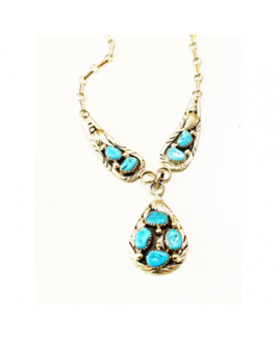 Navajo Silberschmuck: kleines Türkiscollier